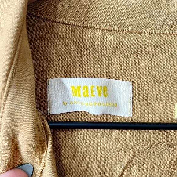 Anthropologie Maeve The Colette Weekend Jumpsuit Camel Tan Size 8 Belted NEW - Picture 9 of 13